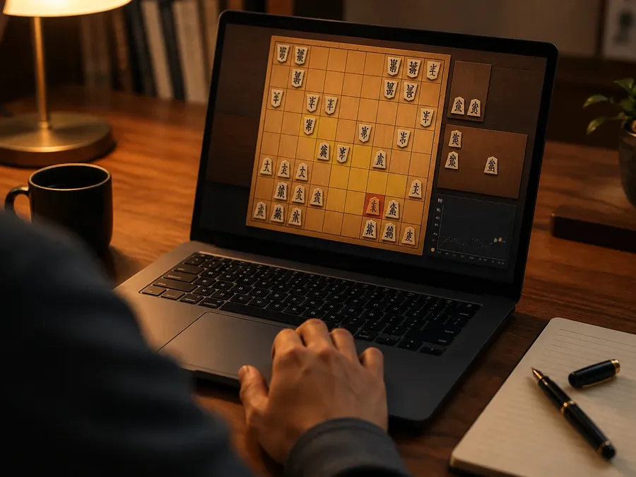 Comparing a hint with an undo during a shogi game against AI